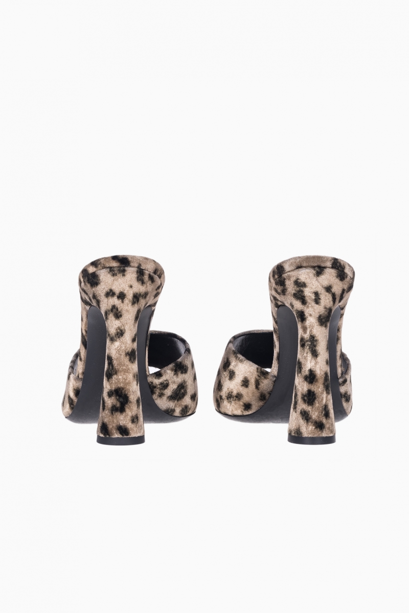 SANDALE DAMA LEOPARD VELVET SAINT LAURENT